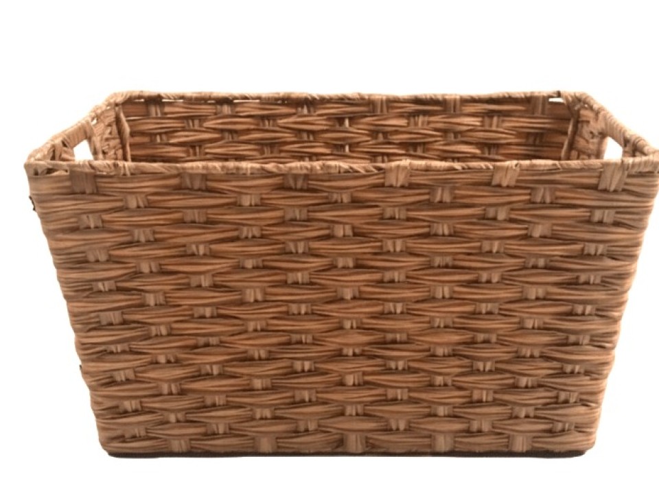 Premium Rectangular PE Resin Basket with Cut-out Handles